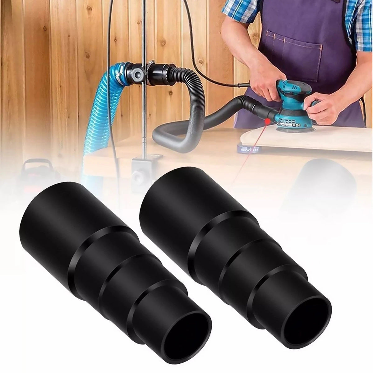 2 Pieces Vacuum Cleaner Power Tool Dust Extractor Hose Universal Adaptor