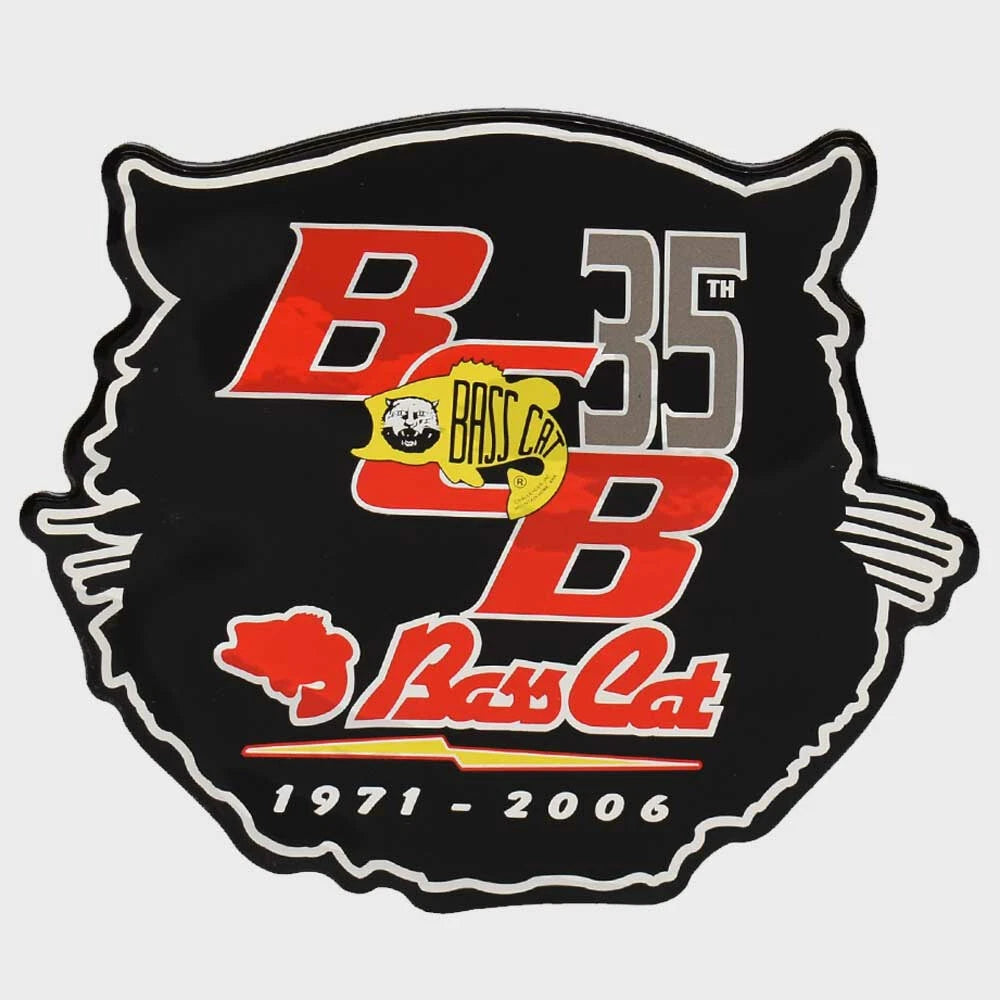 BassCat Boat Raised Brand Decal - 35th Anniversary Sticker