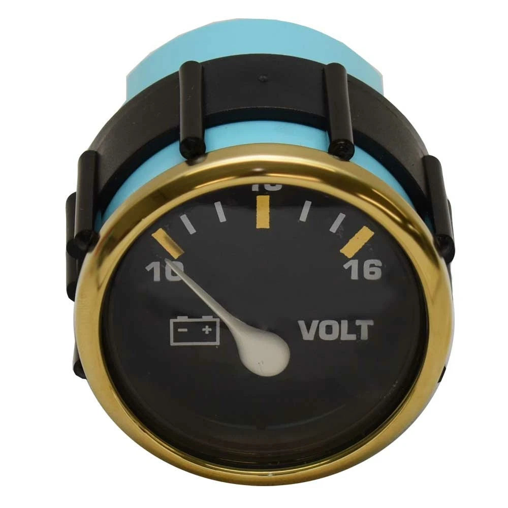Evinrude Johnson Boat Voltmeter Gauge 0775806 - BRP Gold Black