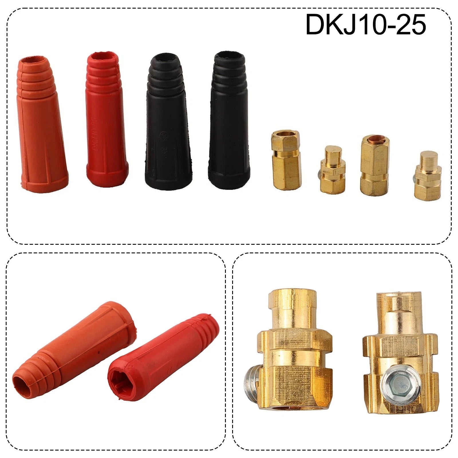 Secure and Reliable Welding Cable Panel Connector DKJ10 25 Quick Fitting 2 Sets