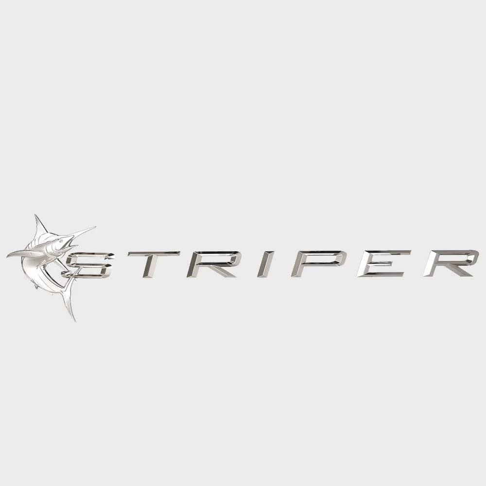 Striper Boat Raised Brand Decal 8154011 - 42 X 10 1/2 Inch Silver