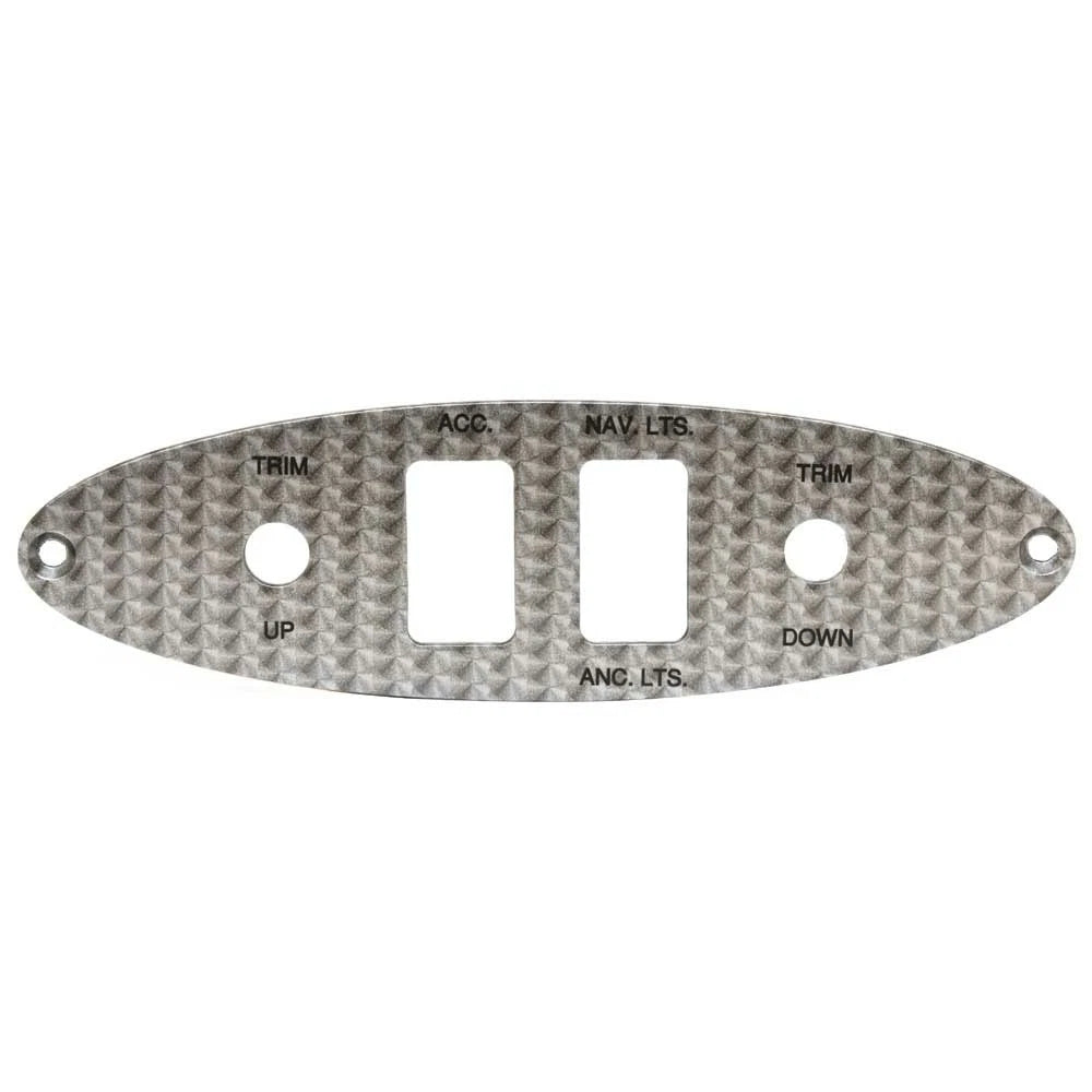 Bass CAT Boat Blank Helm Switch Panel 2476 - Trim - Lights Silver