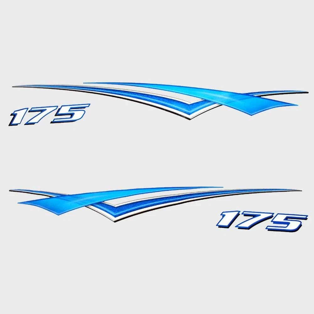Bayliner Boat Hull Graphic Decals - 175 Metallic Blue Stickers (kit)