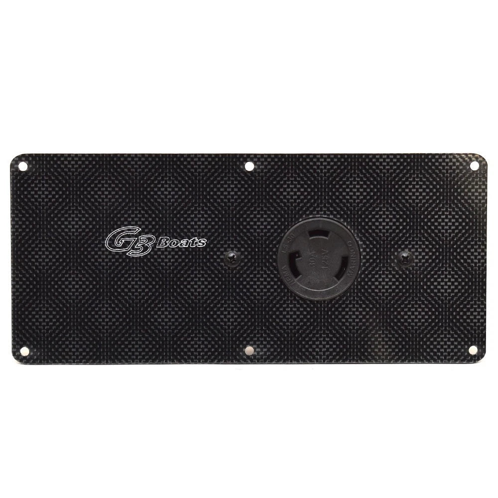 G3 Boat Trolling Motor Plug Panel 73422916 - Faux Carbon Fiber 30A 125V