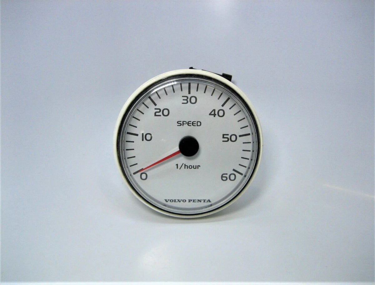 Volvo Penta 3847872 OEM 4" White EVC 0-60 1/Hour Speedometer *gauge ONLY