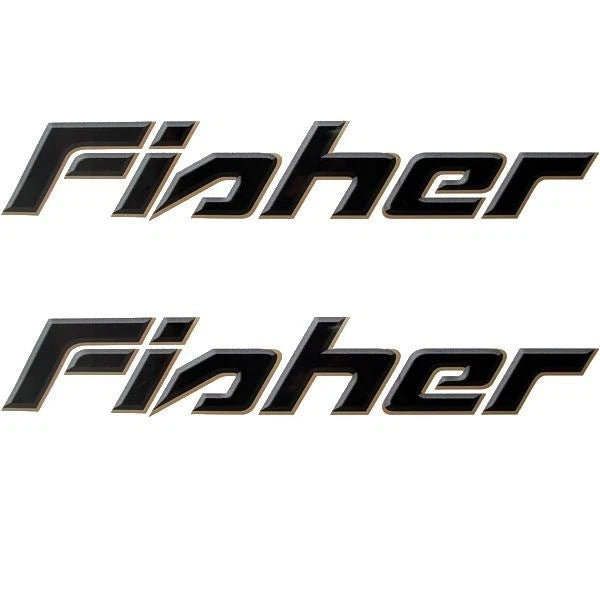 Tracker Fisher Black - White - Gold Boat Decal (pair)