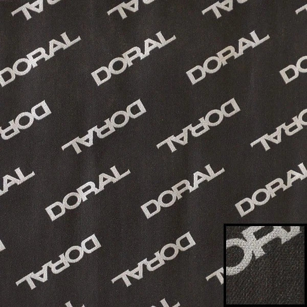 Doral Boat Logo Pattern Fabric - Black Gray 54 Inch (YD)