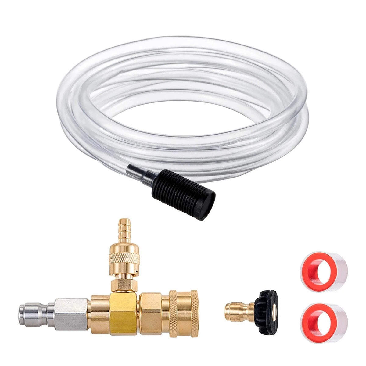 Downstream Soap Dispenser for Pressure Washer 3/8" 4000 PSI Kit with 10ft Hose