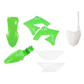 POLISPORT PLASTIC KIT KAWASAKI KLX110 2010-2024, GREEN/WHITE