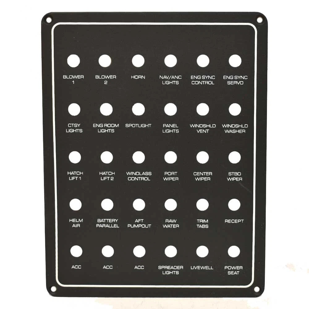 Tiara Boat Blank Switch Panel S2-325905 - 9 X 7 Inch Black Aluminum