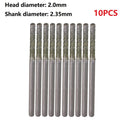 Precise 10pcs 2mm Lapidary Diamond Coated Solid Bits for Stones Drilling