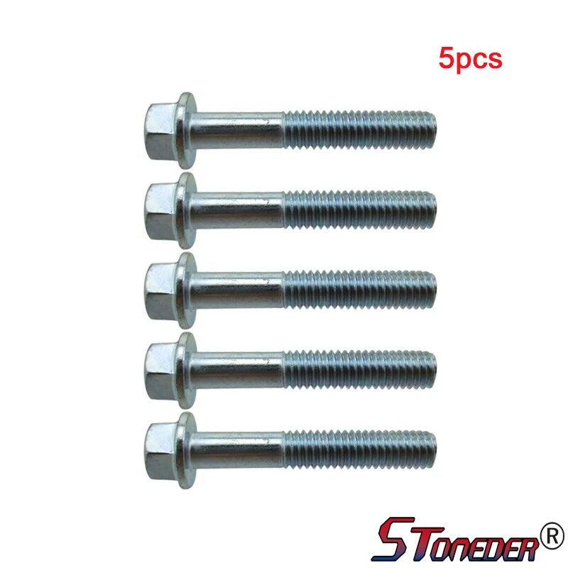 STONEDER 5x Motor Flanged Hex Bolt M6 X 35mm for Pit Dirt Bike ATV Quad Engine