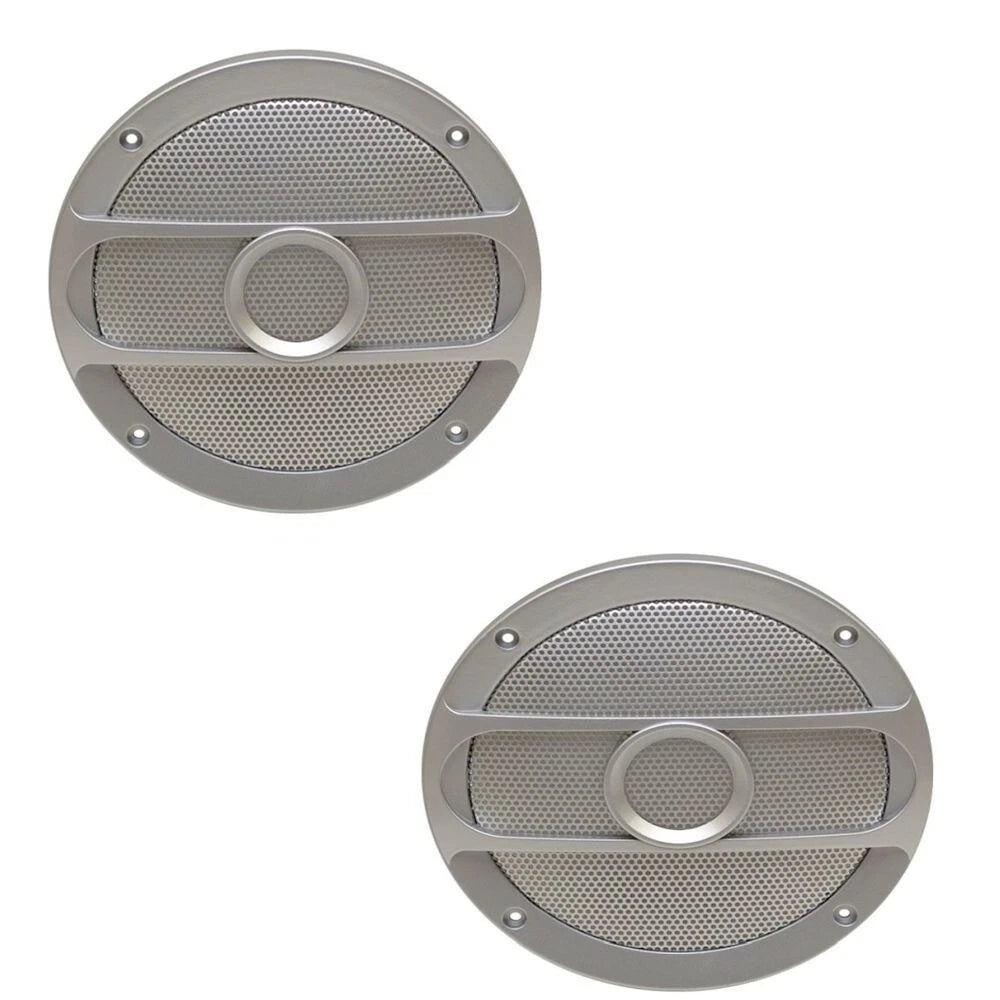 Boat Speaker Grille Cover - Godfrey 7 Inch Silver Plastic (pair)