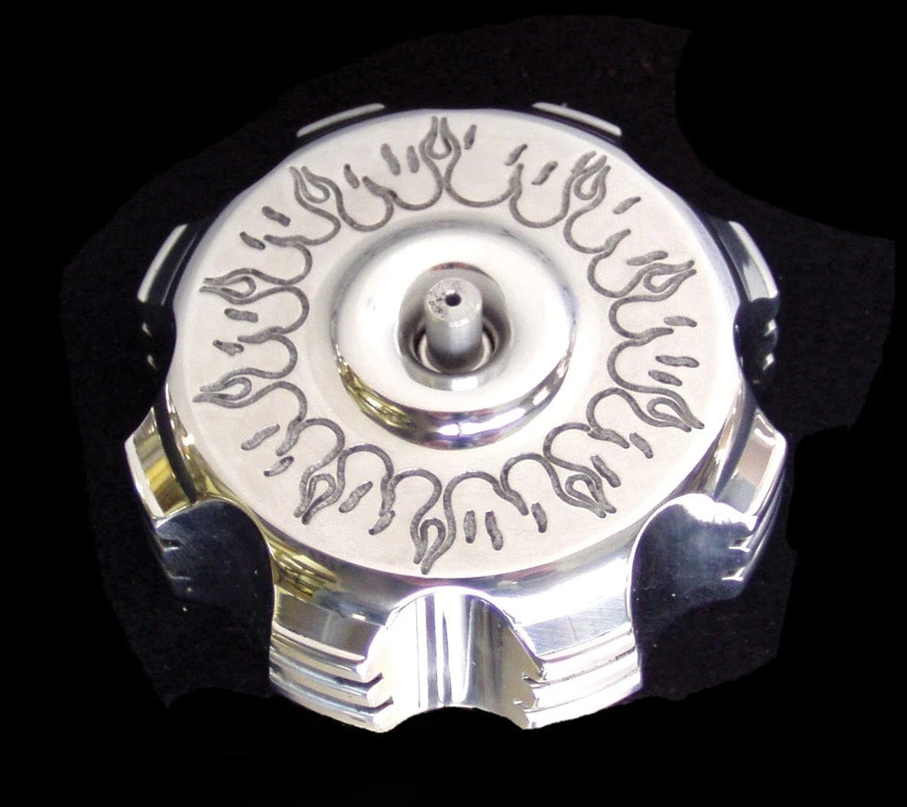 MODQUAD Billet Gas Cap Black Flames for Yamaha YFZ450 2004-2013 ATV/UTV