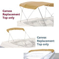 Bimini Top Boat Cover Canvas Fabric Tan with Boot Fits 3 BOW 72"L 54"H 54"-60"W