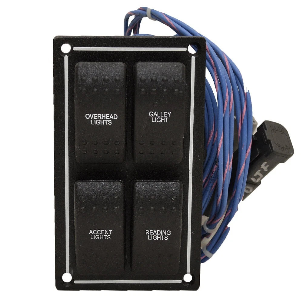 Pacer Boat Switch Panel SP-3309680 - Pursuit Lighting 20A 12V Black