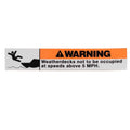 Boat Weatherdeck Warning Decal - 5 1/2 X 1 Inch Orange Black White