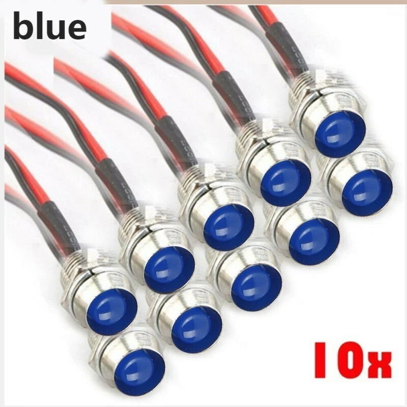Small Indicator 10pcs Truck 12V Warn 20cm Wire 8mm Accessories Boat