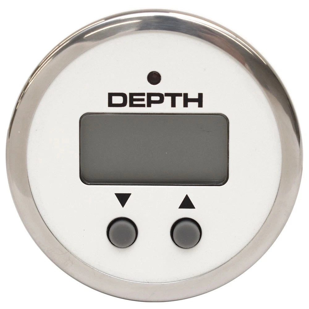 Veethree Boat Digital Depth Finder Gauge 67399 - Lido White 2 Inch