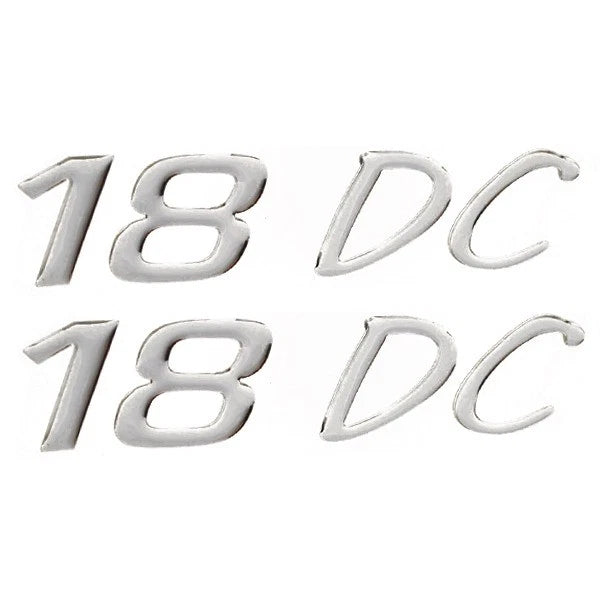 Seaswirl Boat Raised Decals 0573202 - 18 DC Silver Stickers (pair)