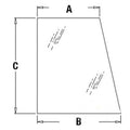 Right Hand Upper Door Glass Fits Case/Internati Onal Harvester Replaces 394700A1
