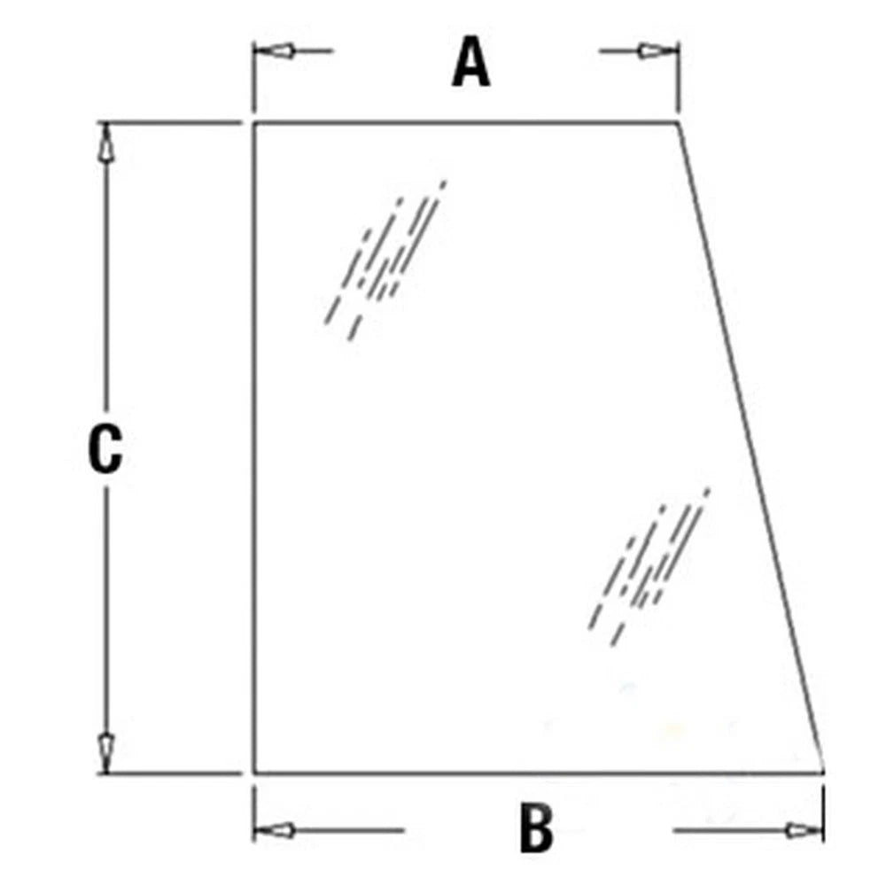 Right Hand Upper Door Glass Fits Case/Internati Onal Harvester Replaces 394700A1