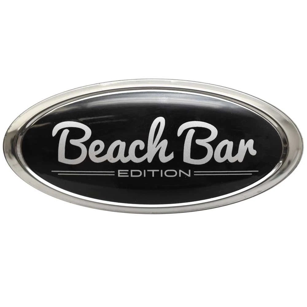 Boat Raised Beach Bar Edition Decal - Black Silver Sticker