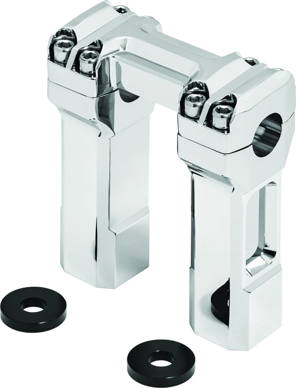 Kuryakyn 5 Inch Billet Handlebar Risers for Harley Motorcycles, Chrome & Black