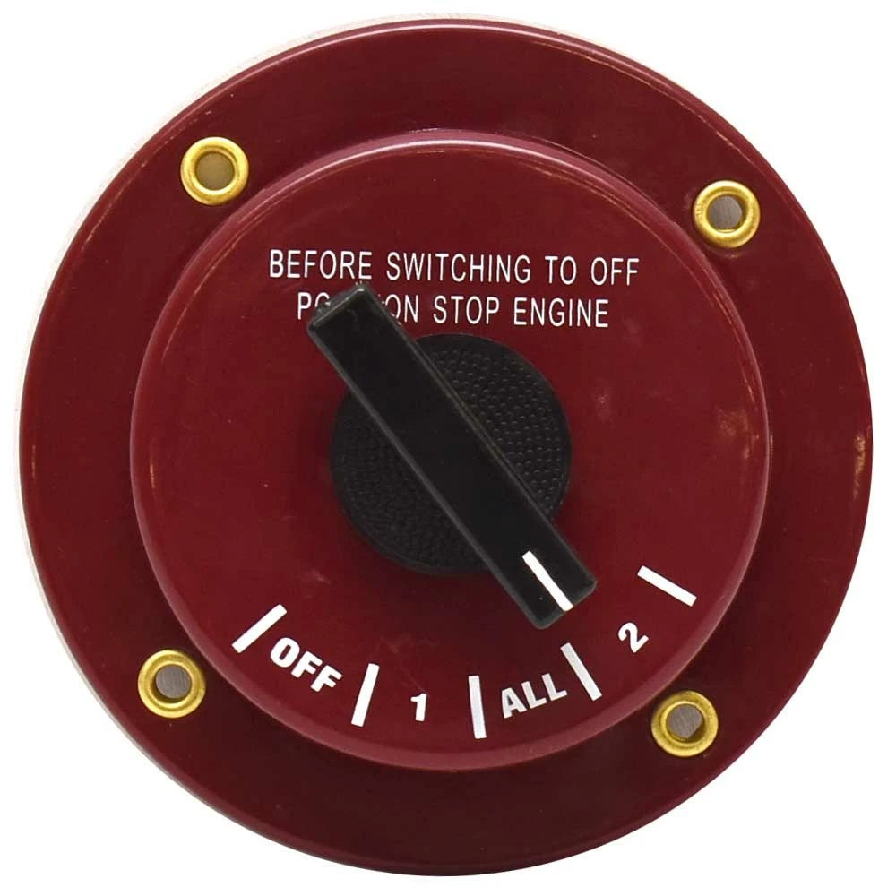 Valmar Boat Battery Selector Switch 550-31122 - 6-32VDC 5 Inch Red Plastic
