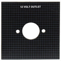 Bass CAT Boat Blank 12V Outlet Panel - Black Plastic with Grid