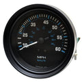 Teleflex Boat Speedometer 56929 - Vector 60 MPH 3 3/8 Inch Black