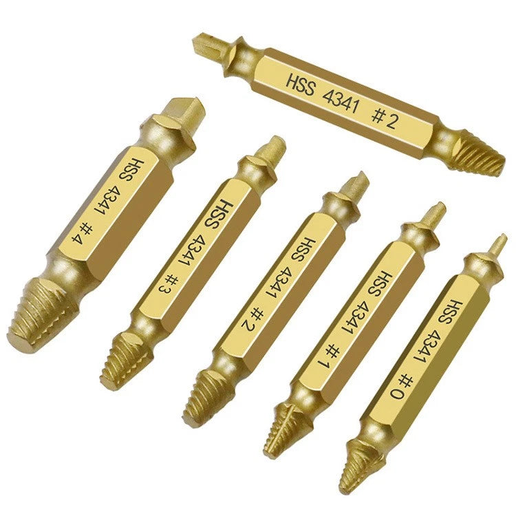 6 PCS Damaged Screw Extractor Drill Bit Remover Extractor Easily Take Out Tools