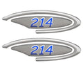 Four Winns Boat Raised Decals 055-3077 - 214 OEM Silver - Blue