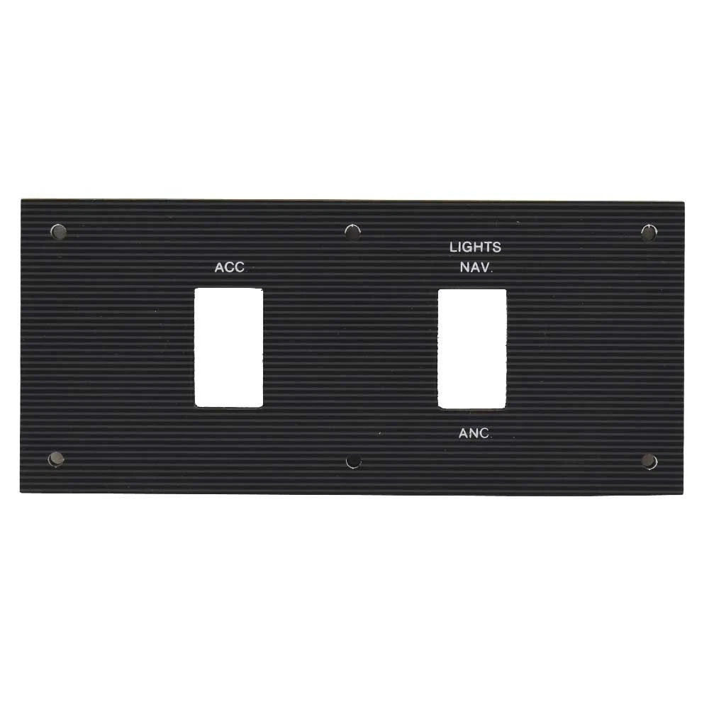 Bass CAT Boat Blank Rocker Switch Panel - Black with Lines