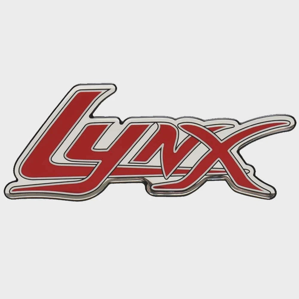 Bass CAT Boat Raised Model Decal Sticker - Lynx Red Silver