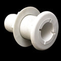 Boat Thru Hull Connector - White 1 1/2 Inch Plastic Straight Barbed