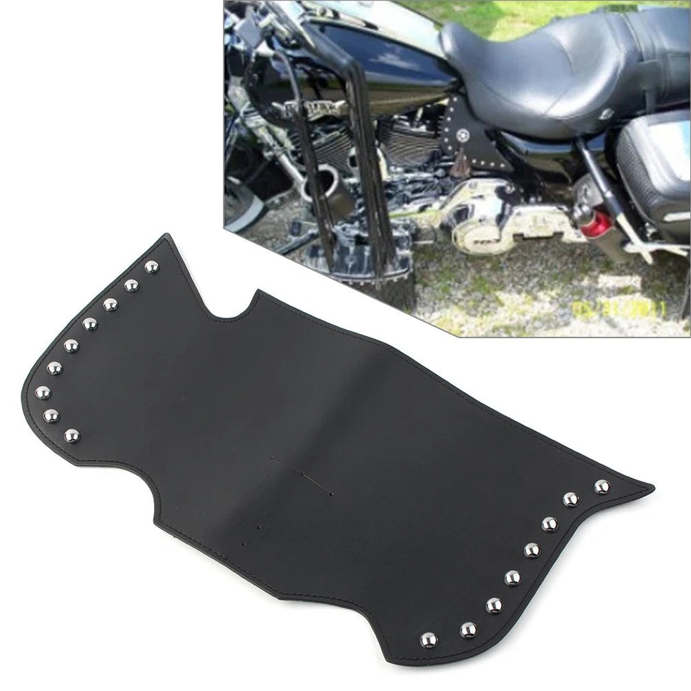 Leather Heat Saddle Shield Deflectors Raised Studs for Harley Touring Softail