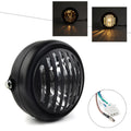 6.5" Black Motorcycle Grill Headlight for Harley Sportster Chopper Cafe Racer