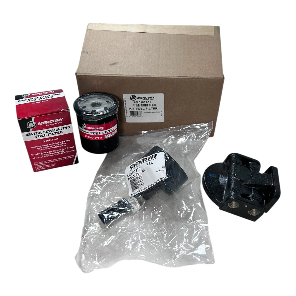 Mercury 8M0182201, Marine Fuel Filter Kit Assembly ( Missing Fittings ), OEM