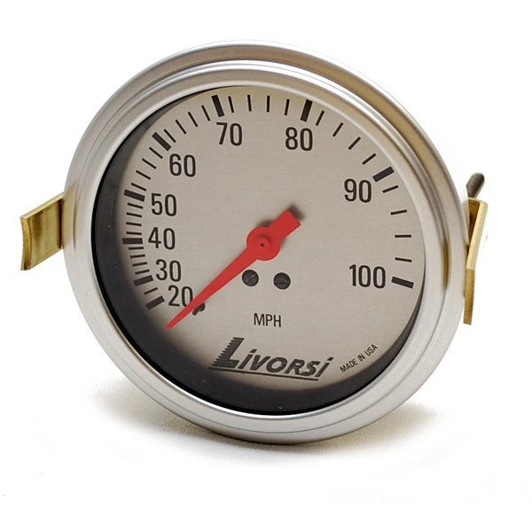 Livorsi Boat Speedometer LG100PLPL - 100 MPH 3 1/4 Inch Silver