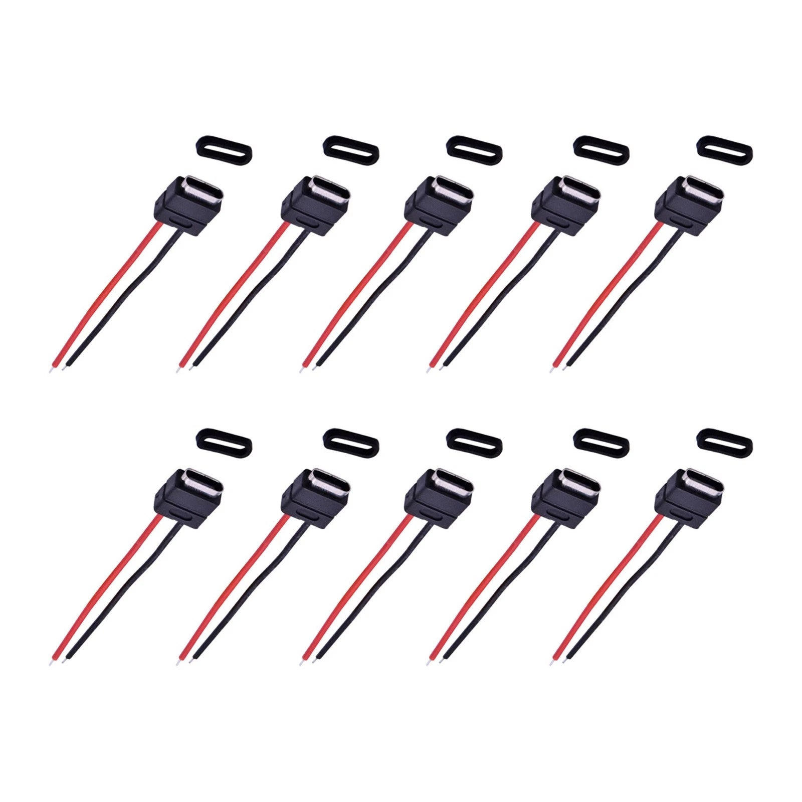 10PCS IP67 USB 2.0 Type-C Connector Welding Wire Waterproof Female Socket G