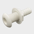 Boat Thru Hull Livewell Fitting - 3/4 Inch White Plastic