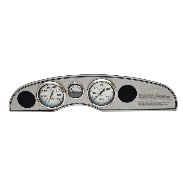 Weeres Pontoons Boat Gauge Panel - Faria Spun Silver Gray Plastic