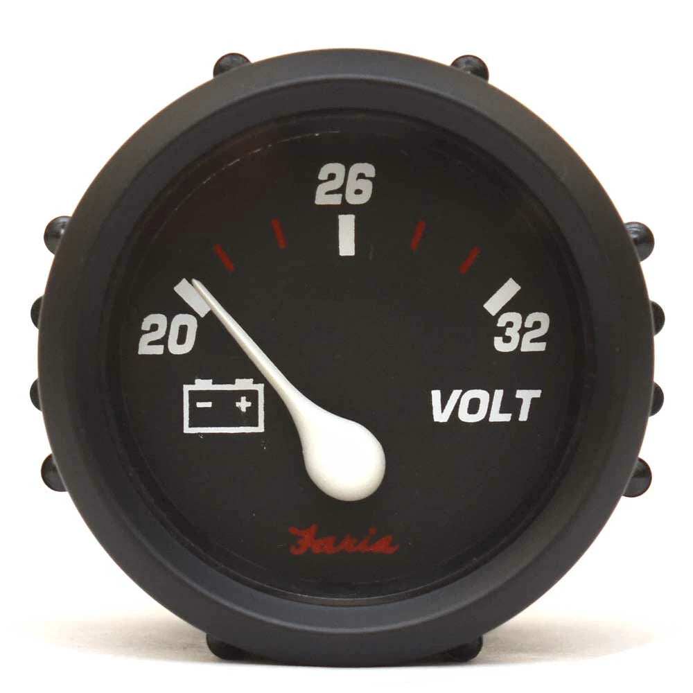 Faria Beede Boat Voltmeter Gauge VP041A - 2 Inch Professional Red