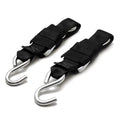 Boat Tie Down Straps - 3 Feet X 1 1/2 Inch Black Polyester (pair)