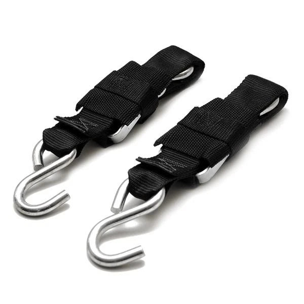 Boat Tie Down Straps - 3 Feet X 1 1/2 Inch Black Polyester (pair)