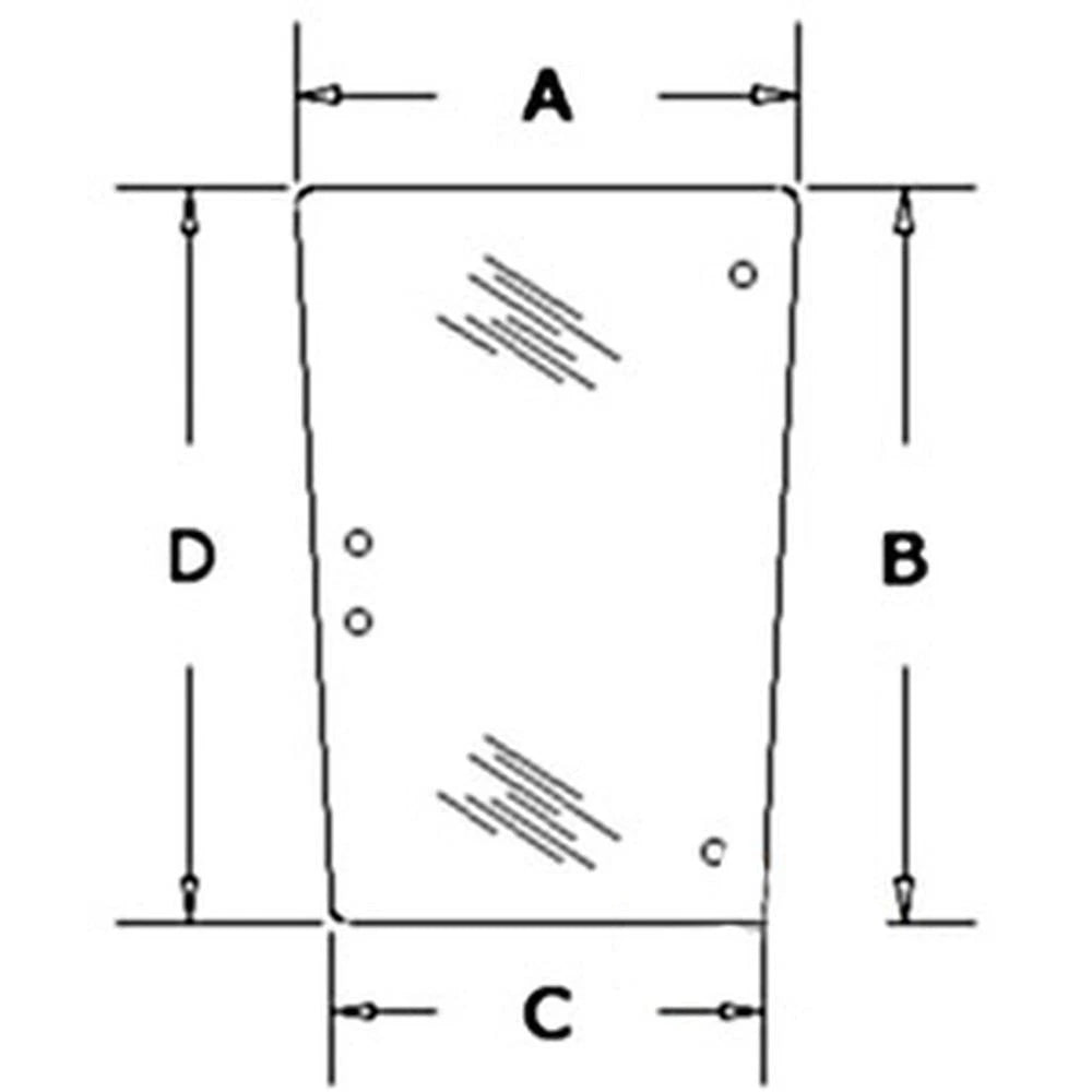A-3302705M5 Side Glass - Fits Massey Ferguson Tractor