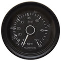Medallion Boat Speedometer Gauge - 50 MPH 3 3/8 Inch Black