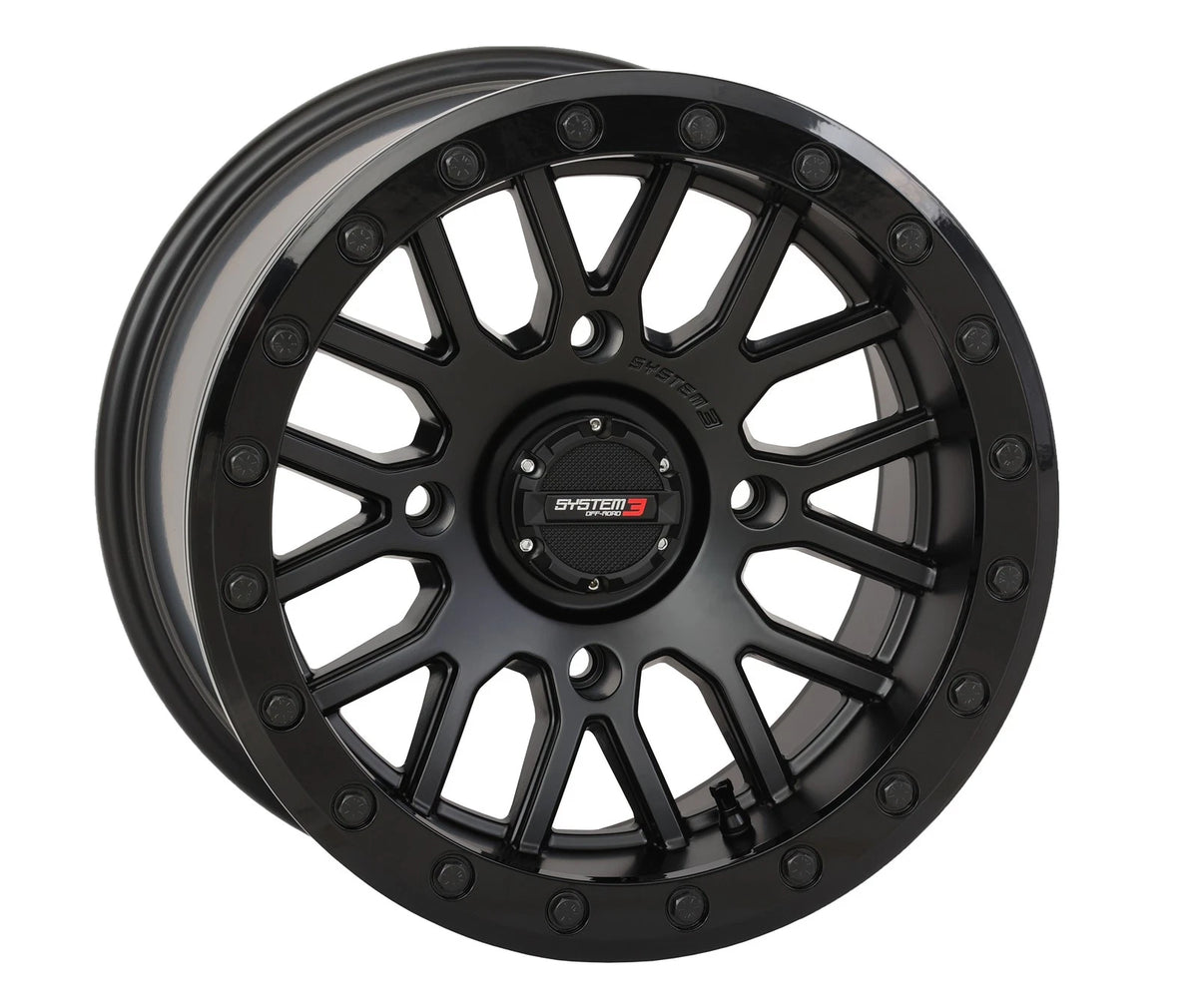 System 3 Sb9 Wheel 15x9 +10mm Beadlock Matte Black for ATV/UTV Fits 2015-2016