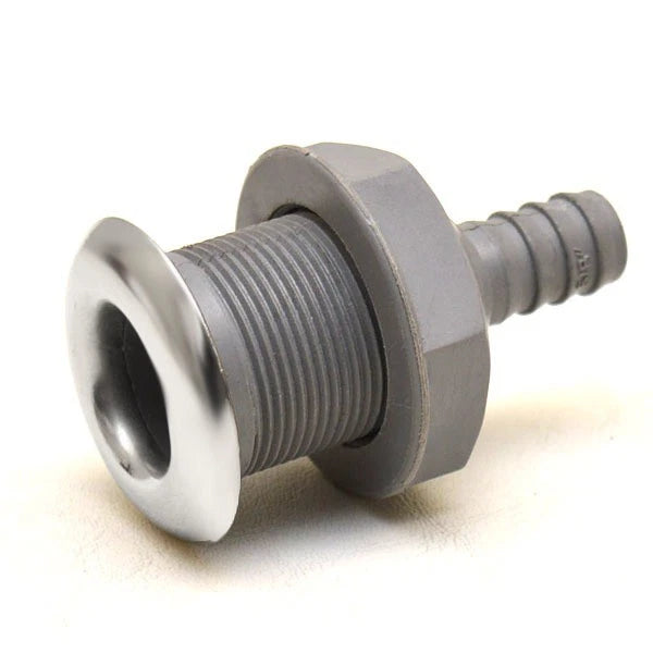 Doral Boat Thru Hull with Nut - 5/8 Inch Gray Plastic